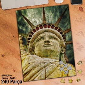 Asil Hobi Özgürlük Heykeli-Anıt-Newyork Yapboz-Ayak Destekli Çerçeveli 240 Parça Puzzle