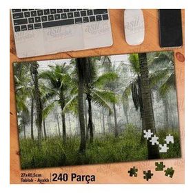 Asil Hobi Palmiye Ağaçları-Orman-Sis-Doğa Yapboz-Ayak Destekli Çerçeveli 240 Parça Puzzle