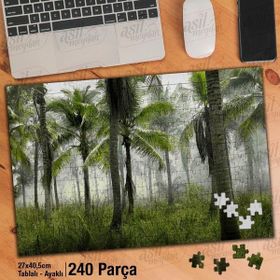 Asil Hobi Palmiye Ağaçları-Orman-Sis-Doğa Yapboz-Ayak Destekli Çerçeveli 240 Parça Puzzle