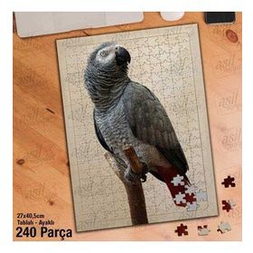 Asil Hobi Papağan-Afrika-Kuş-Doğa-Hayvan Yapboz-Ayak Destekli Çerçeveli 240 Parça Puzzle