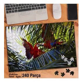 Asil Hobi Papağan-Egzotik Kuşlar-Renkli Yaz Yapboz-Ayak Destekli Çerçeveli 240 Parça Puzzle
