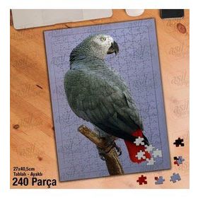 Asil Hobi Papağan-Kuş-Amazon-Afrika-Hayvan Yapboz-Ayak Destekli Çerçeveli 240 Parça Puzzle