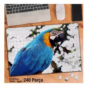 Asil Hobi Papağan-Kuş-Amazon-Tabiat-Hayvan Yapboz-Ayak Destekli Çerçeveli 240 Parça Puzzle