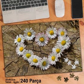 Asil Hobi Papatya-Kalp-Aşk-Sevgi-Doğa Yapboz-Ayak Destekli Çerçeveli 240 Parça Puzzle