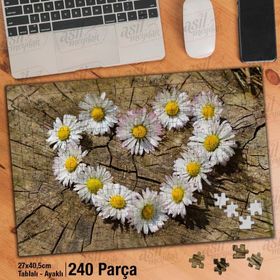 Asil Hobi Papatya-Kalp-Aşk-Sevgi-Doğa Yapboz-Ayak Destekli Çerçeveli 240 Parça Puzzle