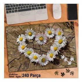 Asil Hobi Papatya-Kalp-Aşk-Sevgi-Doğa Yapboz-Ayak Destekli Çerçeveli 240 Parça Puzzle