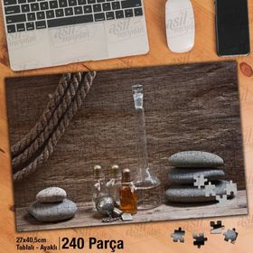 Asil Hobi Parfüm Yağları-Deney-Halat-Taşlar Yapboz-Ayak Destekli Çerçeveli 240 Parça Puzzle
