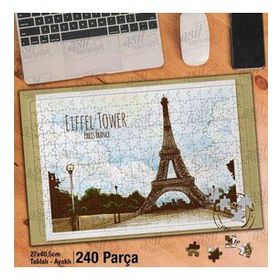 Asil Hobi Paris-Eyfel Kulesi-Çizim Yapboz-Ayak Destekli Çerçeveli 240 Parça Puzzle
