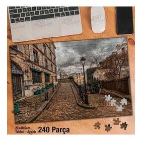 Asil Hobi Paris-Montmartre-Arnavut Kaldırımı Yapboz-Ayak Destekli Çerçeveli 240 Parça Puzzle