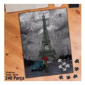 Asil Hobi Paris'te Aşk-Romantizm Yapboz-Ayak Destekli Çerçeveli 240 Parça Puzzle