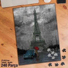 Asil Hobi Paris'te Aşk-Romantizm Yapboz-Ayak Destekli Çerçeveli 240 Parça Puzzle