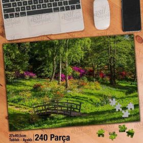 Asil Hobi Park Alanı-Yeşil Ağaçlar-Büyüleyici Doğa Yapboz-Ayak Destekli Çerçeveli 240 Parça Puzzle