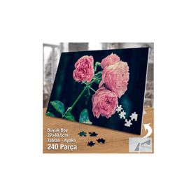 Asil Hobi Pembe Güller-Çiçek-Bitki-Peyzaj Yapboz-Ayak Destekli Çerçeveli 240 Parça Puzzle