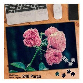 Asil Hobi Pembe Güller-Çiçek-Bitki-Peyzaj Yapboz-Ayak Destekli Çerçeveli 240 Parça Puzzle