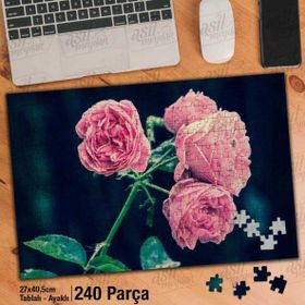 Asil Hobi Pembe Güller-Çiçek-Bitki-Peyzaj Yapboz-Ayak Destekli Çerçeveli 240 Parça Puzzle