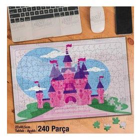 Asil Hobi Pembe Şato-Gökyüzü-Bulutlar Yapboz-Ayak Destekli Çerçeveli 240 Parça Puzzle
