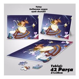 Asil Hobi Peri Kızı Masal Diyarında Yapboz-Ayak Destekli Çerçeveli 42 Parça Puzzle