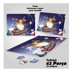 Asil Hobi Peri Kızı Masal Diyarında Yapboz-Ayak Destekli Çerçeveli 42 Parça Puzzle