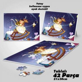 Asil Hobi Peri Kızı Masal Diyarında Yapboz-Ayak Destekli Çerçeveli 42 Parça Puzzle