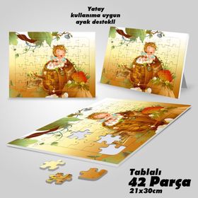 Asil Hobi Peri Masalı-Banyo Yapan Çocuk Yapboz-Ayak Destekli Çerçeveli 42 Parça Puzzle