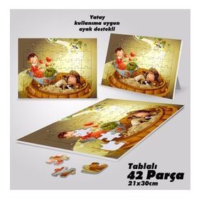 Asil Hobi Peri Masalı-İki Arkadaş Yapboz-Ayak Destekli Çerçeveli 42 Parça Puzzle