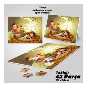 Asil Hobi Peri Masalı-İki Arkadaş Yapboz-Ayak Destekli Çerçeveli 42 Parça Puzzle