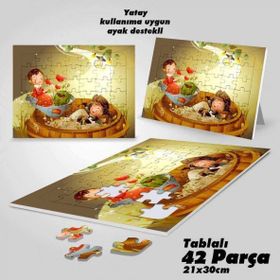 Asil Hobi Peri Masalı-İki Arkadaş Yapboz-Ayak Destekli Çerçeveli 42 Parça Puzzle