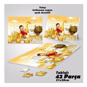 Asil Hobi Peri Masalı-Ördekler-Küçük Kız Yapboz-Ayak Destekli Çerçeveli 42 Parça Puzzle