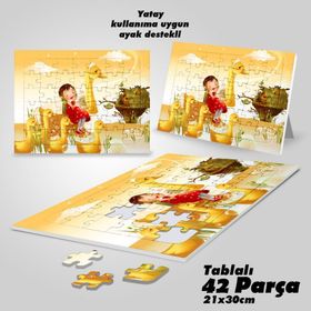 Asil Hobi Peri Masalı-Ördekler-Küçük Kız Yapboz-Ayak Destekli Çerçeveli 42 Parça Puzzle