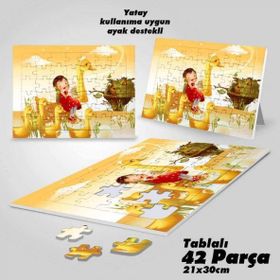Asil Hobi Peri Masalı-Ördekler-Küçük Kız Yapboz-Ayak Destekli Çerçeveli 42 Parça Puzzle