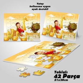Asil Hobi Peri Masalı-Ördekler-Küçük Kız Yapboz-Ayak Destekli Çerçeveli 42 Parça Puzzle