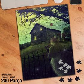 Asil Hobi Perili Ev-Hayalet-Kuşlar Yapboz-Ayak Destekli Çerçeveli 240 Parça Puzzle