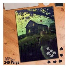 Asil Hobi Perili Ev-Hayalet-Kuşlar Yapboz-Ayak Destekli Çerçeveli 240 Parça Puzzle