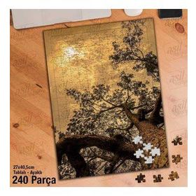 Asil Hobi Perspektif-Ağaç-Yaprakları-Gökyüzü Yapboz-Ayak Destekli Çerçeveli 240 Parça Puzzle