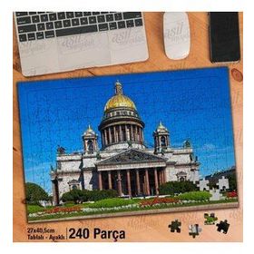 Asil Hobi Petersburg-Rusya-Başkilise-Mimari Yapboz-Ayak Destekli Çerçeveli 240 Parça Puzzle