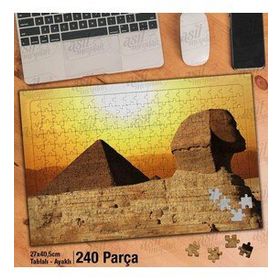 Asil Hobi Piramit-Mısır-Tapınak-Gün Doğumu Yapboz-Ayak Destekli Çerçeveli 240 Parça Puzzle