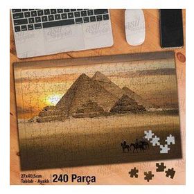Asil Hobi Piramitler-Mısır-Kum-Gün Batımı Yapboz-Ayak Destekli Çerçeveli 240 Parça Puzzle