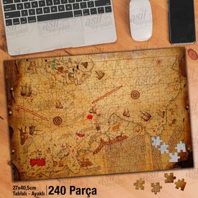 Asil Hobi Piri Reis Haritası Yapboz-Ayak Destekli Çerçeveli 240 Parça Puzzle