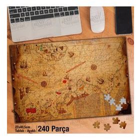 Asil Hobi Piri Reis Haritası Yapboz-Ayak Destekli Çerçeveli 240 Parça Puzzle