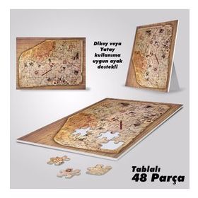 Asil Hobi Piri Reis Haritası Yapboz-Ayak Destekli Laminasyonlu Çerçeveli 42 Parça Puzzle