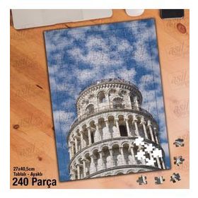 Asil Hobi Pisa Kulesi-Kültür-Tarihi Yapı Yapboz-Ayak Destekli Çerçeveli 240 Parça Puzzle