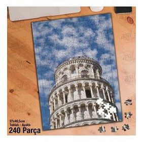 Asil Hobi Pisa Kulesi-Kültür-Tarihi Yapı Yapboz-Ayak Destekli Çerçeveli 240 Parça Puzzle