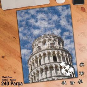 Asil Hobi Pisa Kulesi-Kültür-Tarihi Yapı Yapboz-Ayak Destekli Çerçeveli 240 Parça Puzzle