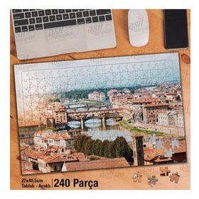 Asil Hobi Ponte Vecchio Arno Nehri-Floransa Yapboz-Ayak Destekli Çerçeveli 240 Parça Puzzle