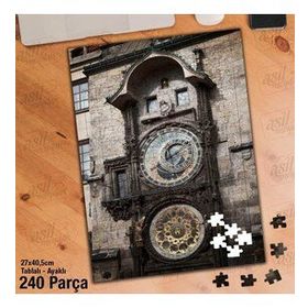 Asil Hobi Prag Astronomi Saati-Çek Cumhuriyeti Yapboz-Ayak Destekli Çerçeveli 240 Parça Puzzle