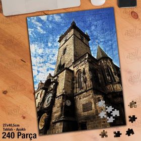 Asil Hobi Prag'daki Eski Kent Meydanı-Mimari Yapboz-Ayak Destekli Çerçeveli 240 Parça Puzzle