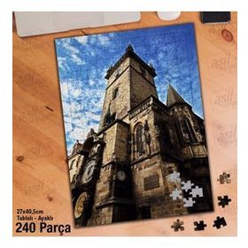 Asil Hobi Prag'daki Eski Kent Meydanı-Mimari Yapboz-Ayak Destekli Çerçeveli 240 Parça Puzzle