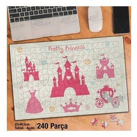 Asil Hobi Prenses Tacı Ve Elbisesi-Şato-Kale Yapboz-Ayak Destekli Çerçeveli 240 Parça Puzzle