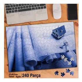 Asil Hobi Projeler-Maket Ev-Anahtar-Emlak Yapboz-Ayak Destekli Çerçeveli 240 Parça Puzzle