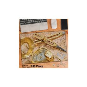 Asil Hobi Pusula-Dünya Harita-Pergel Yapboz-Ayak Destekli Çerçeveli 240 Parça Puzzle